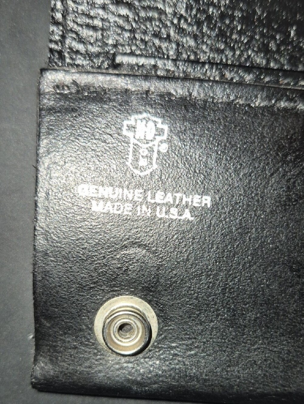 Vintage Harley-Davidson Black Leather Trifold Wallet with Silver Chain - Picture 8 of 9